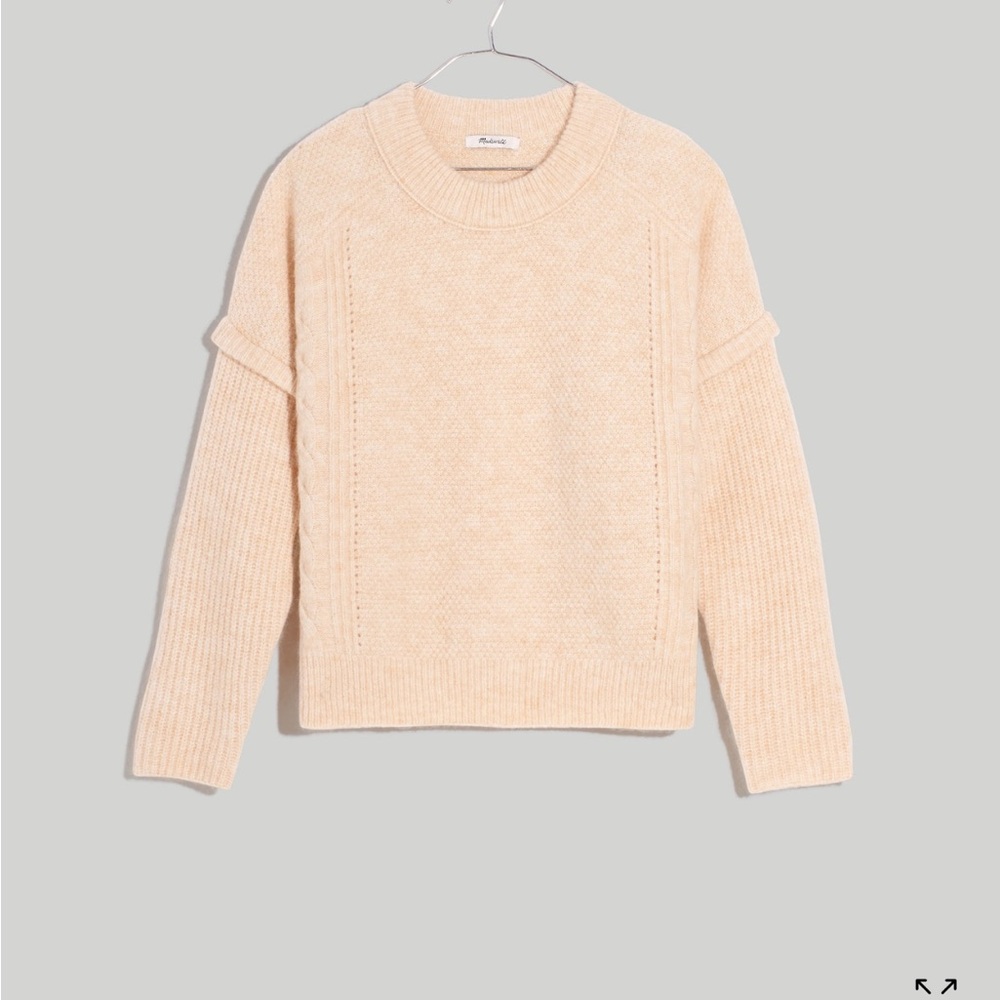 Madewell cream Cable Havener Pullover Sweater